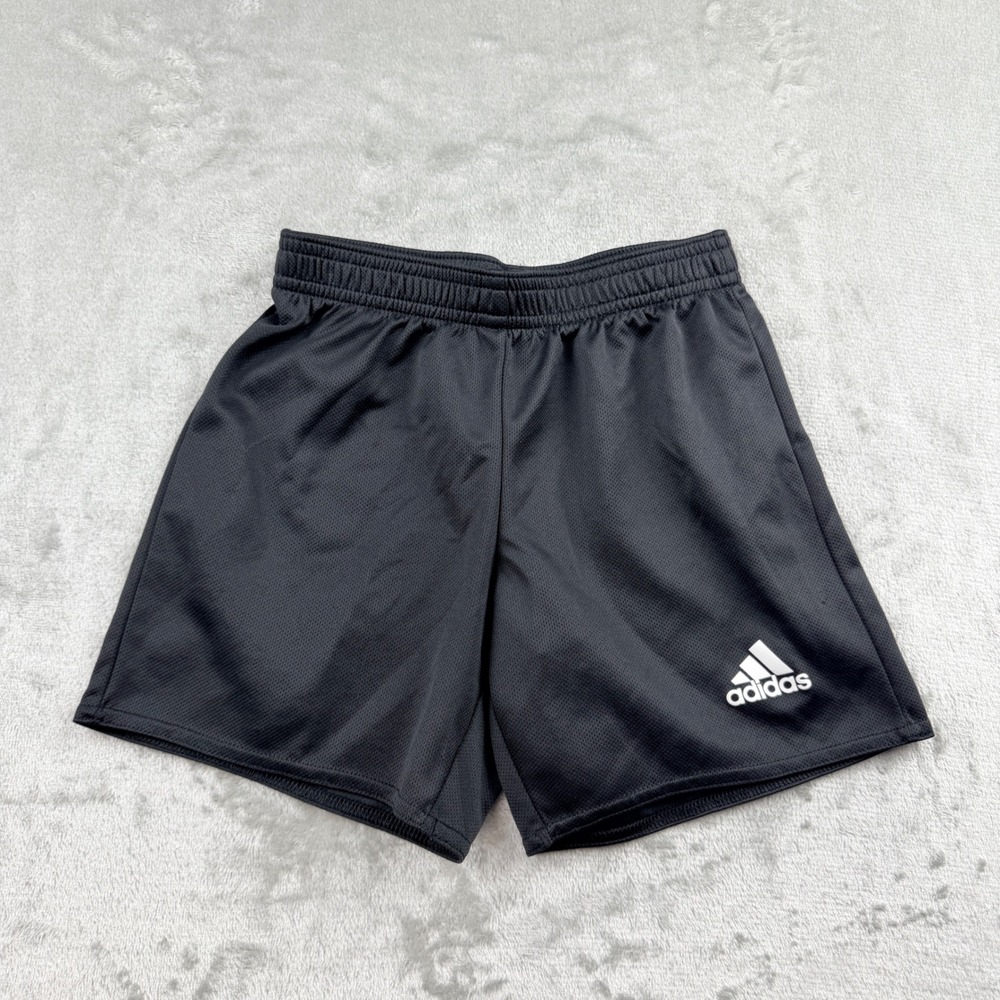 Adidas Kids Black Mesh Athletic Shorts XS 7-8Y